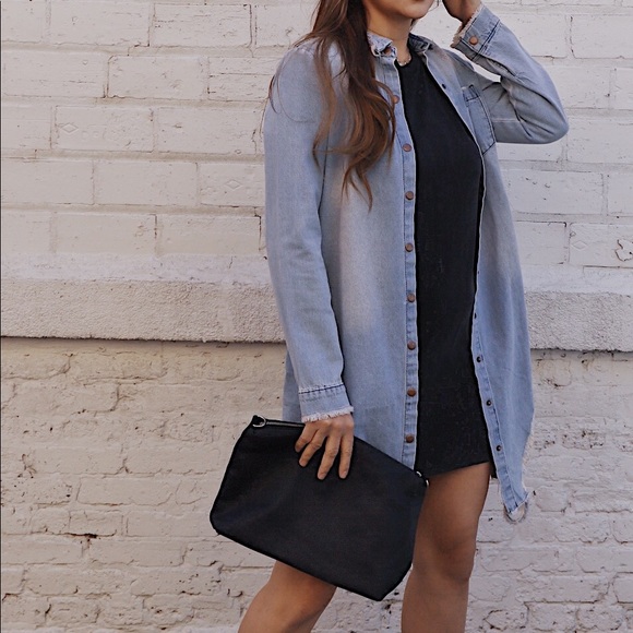 NWT Distressed long denim jacket - Picture 2 of 11